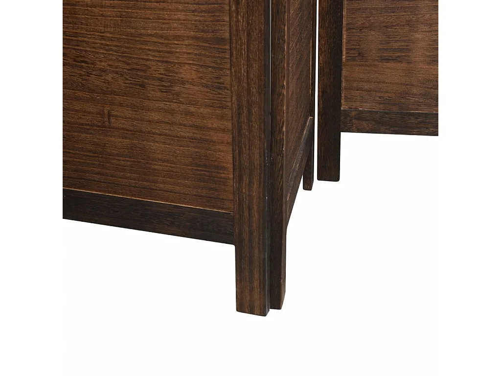Scheidingswand 4 panelen donkerbruin massief paulownia