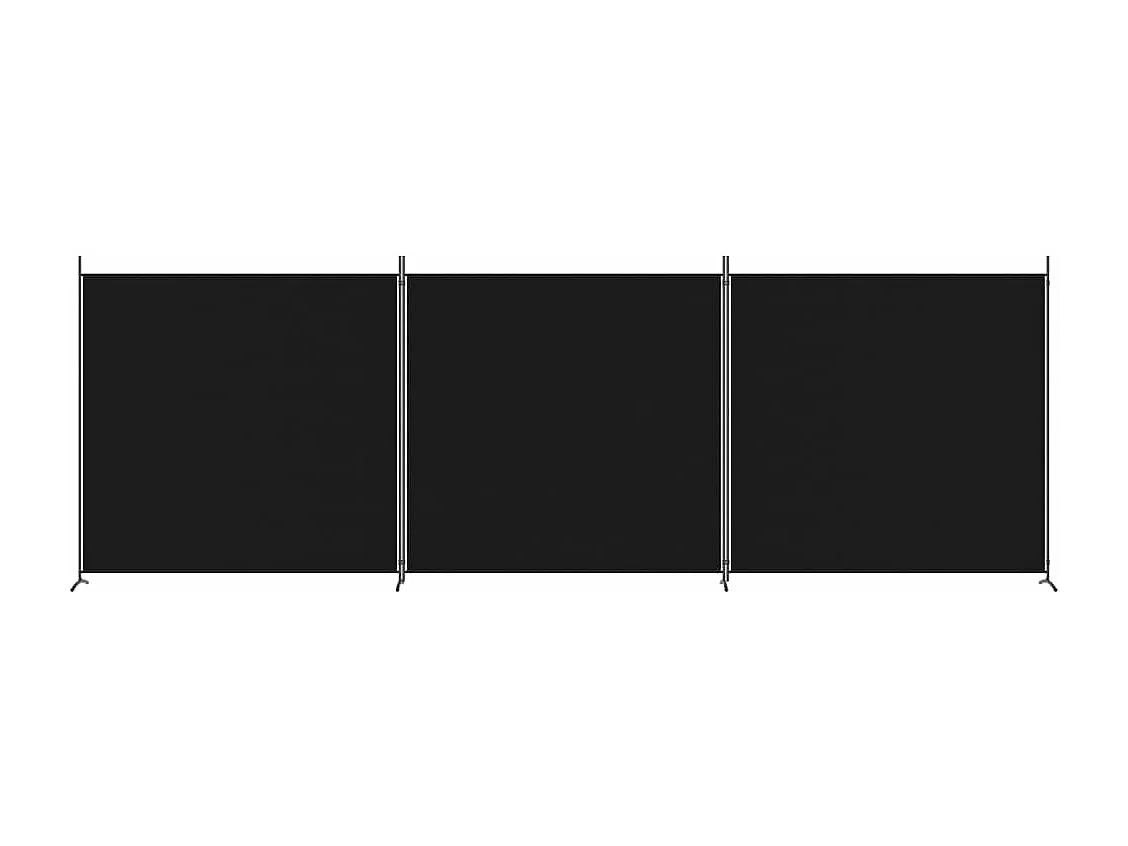 Cloison de séparation 3 panneaux Noir 525x180 cm Tissu