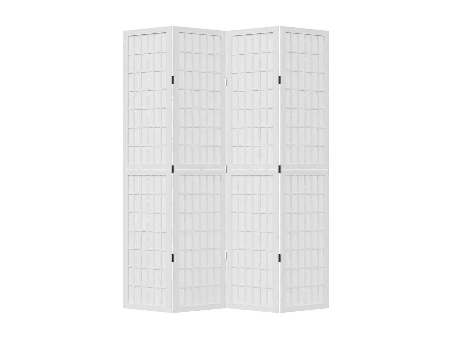 Parete divisoria 4 pannelli in legno massello di paulownia bianco