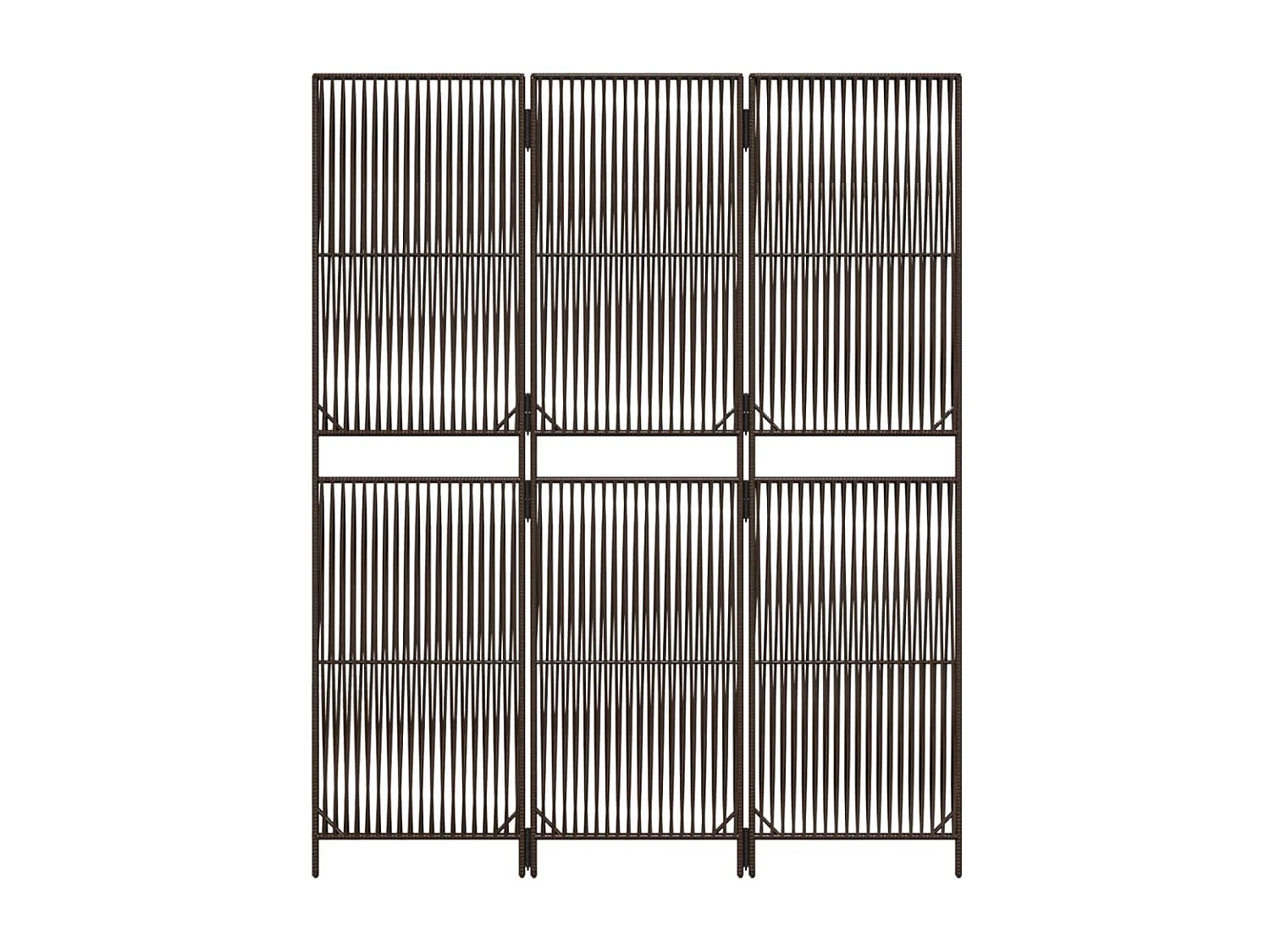 Cloison de séparation 3 panneaux marron résine tressée