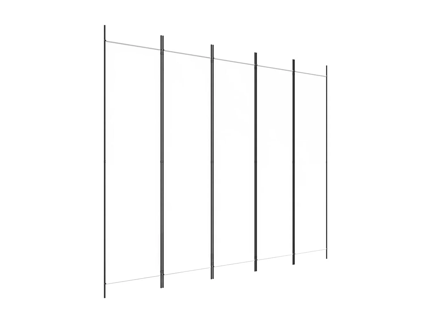 Trennwand 5 Paneele Weiß 250x200 cm Stoff