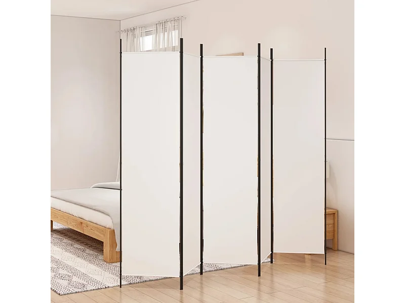 Tabique 5 paneles Blanco 250x200 cm Tela