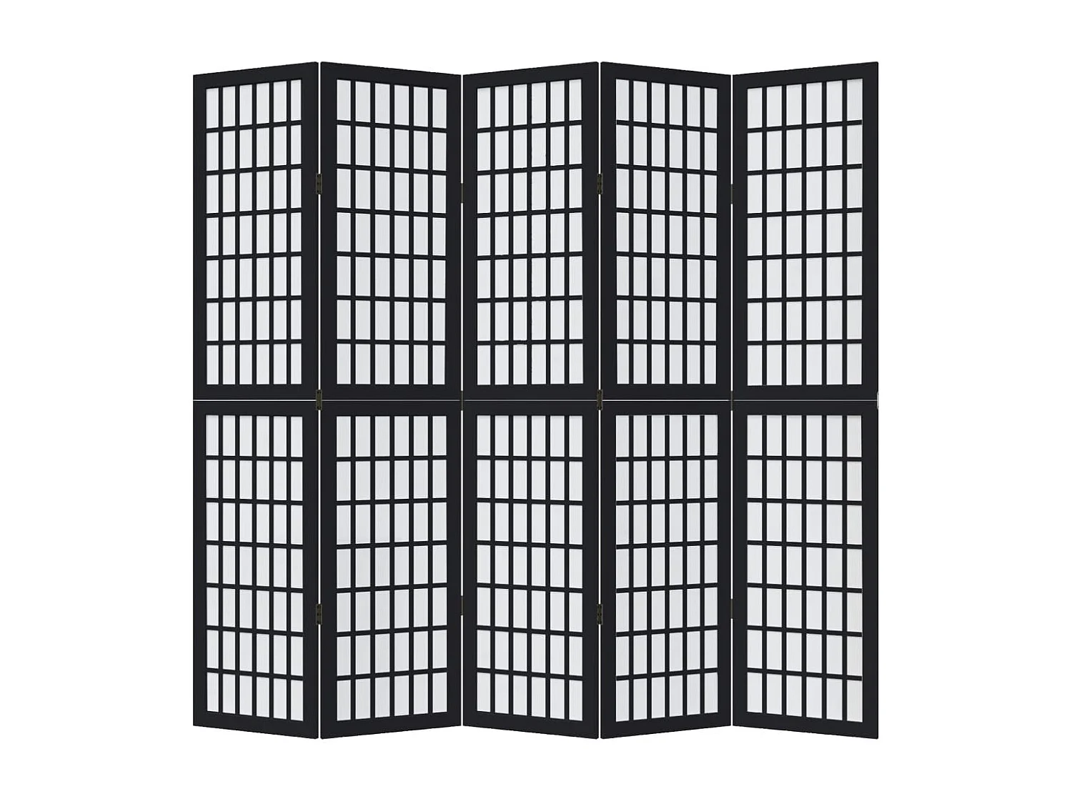 Tabique negro de 5 paneles de madera maciza de paulownia