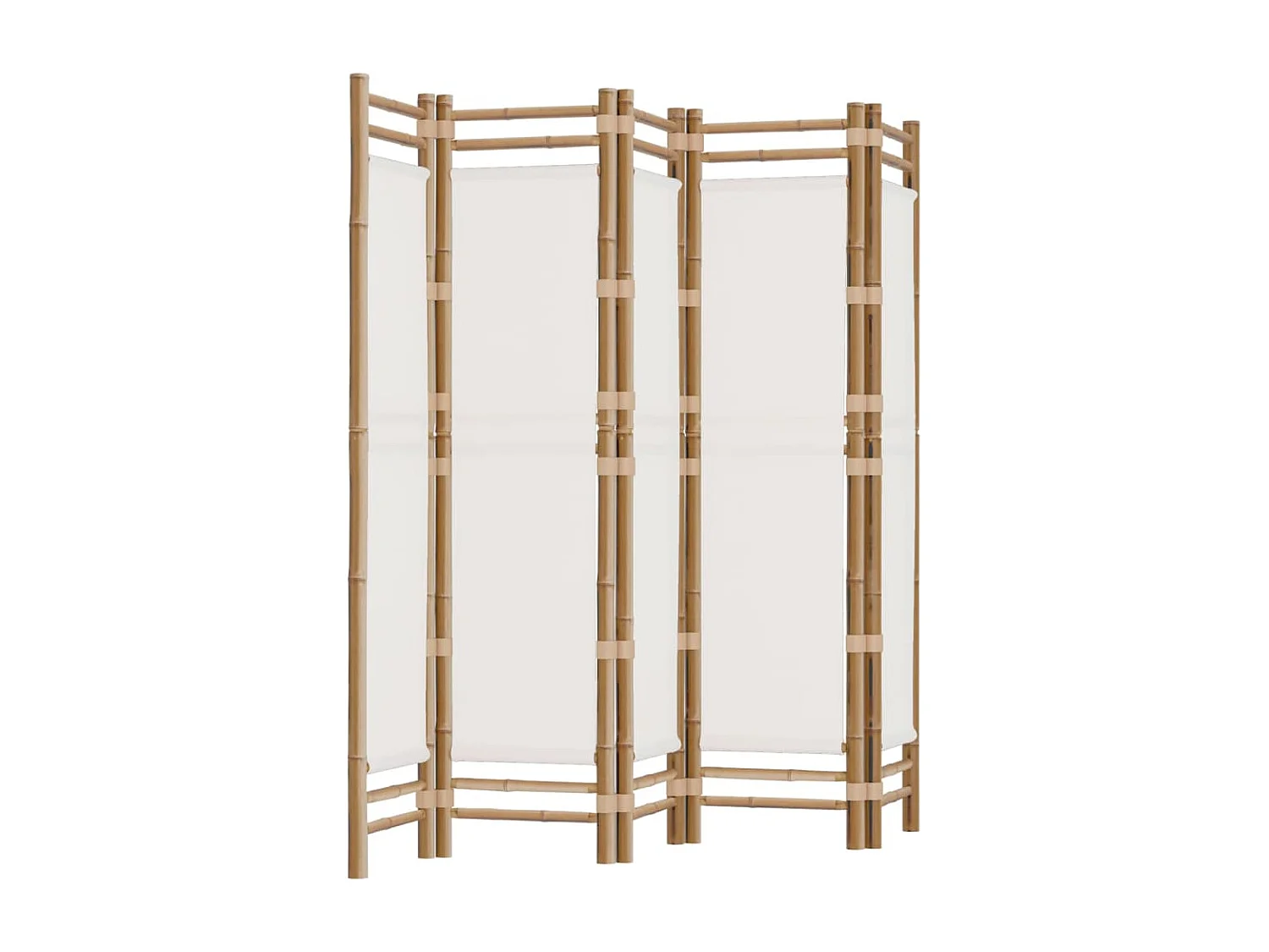Tabique abatible 5 paneles 200 cm Bambú y lona