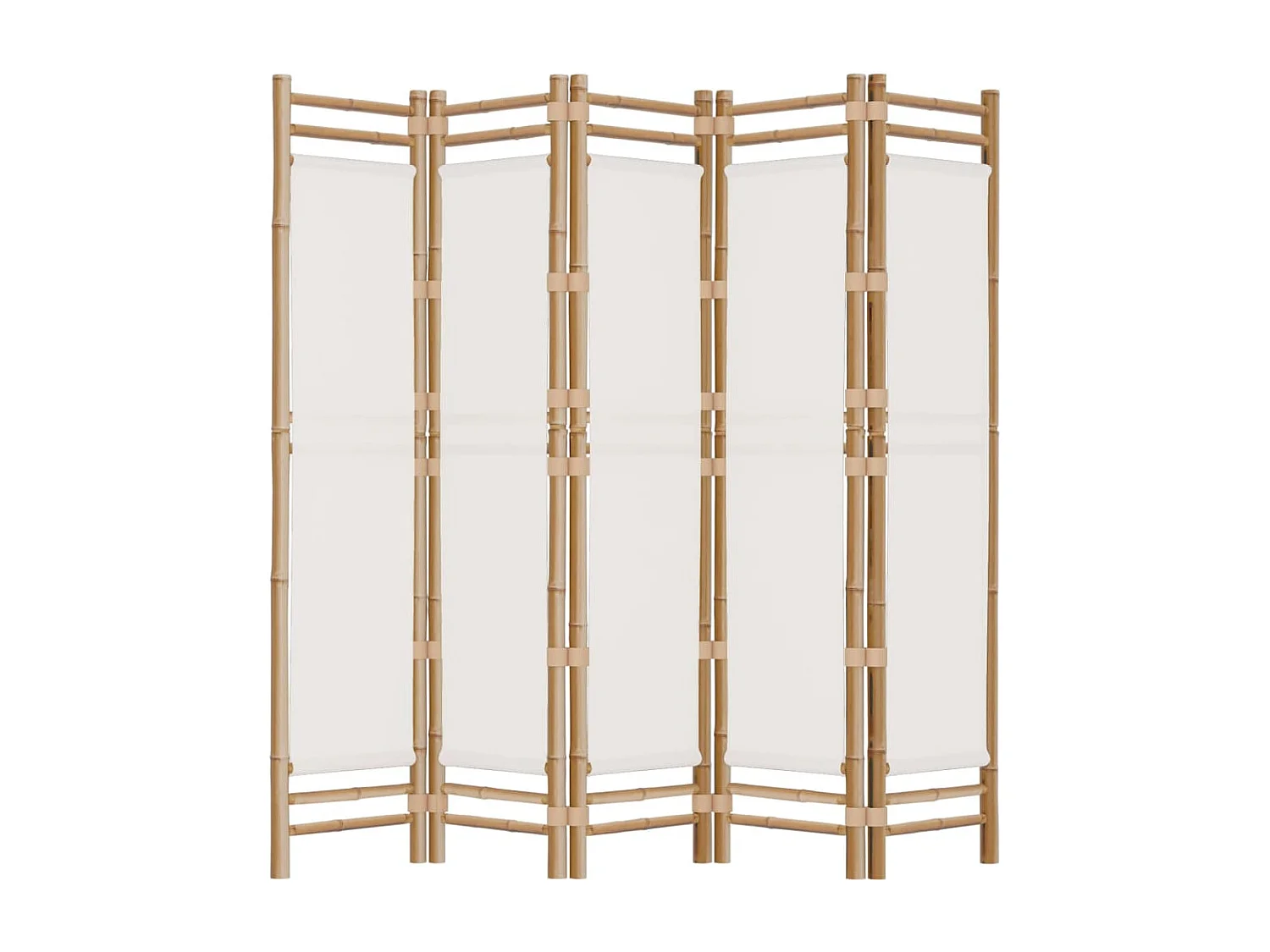 Tabique abatible 5 paneles 200 cm Bambú y lona