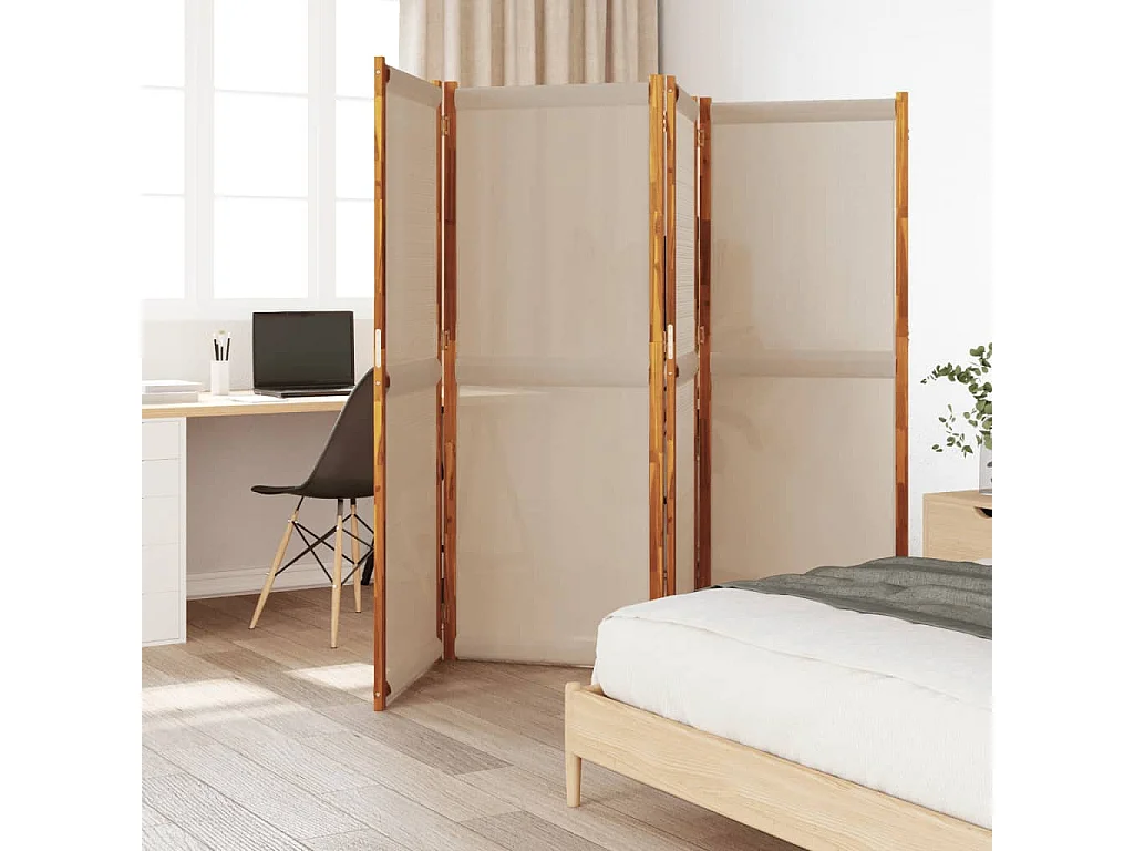 Parete divisoria 4 pannelli tortora 280x180 cm