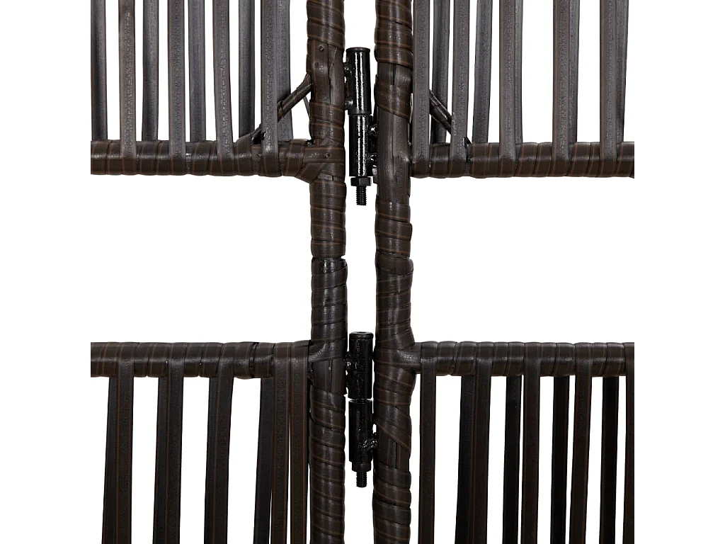 Parede divisória de resina tecida marrom com 5 painéis