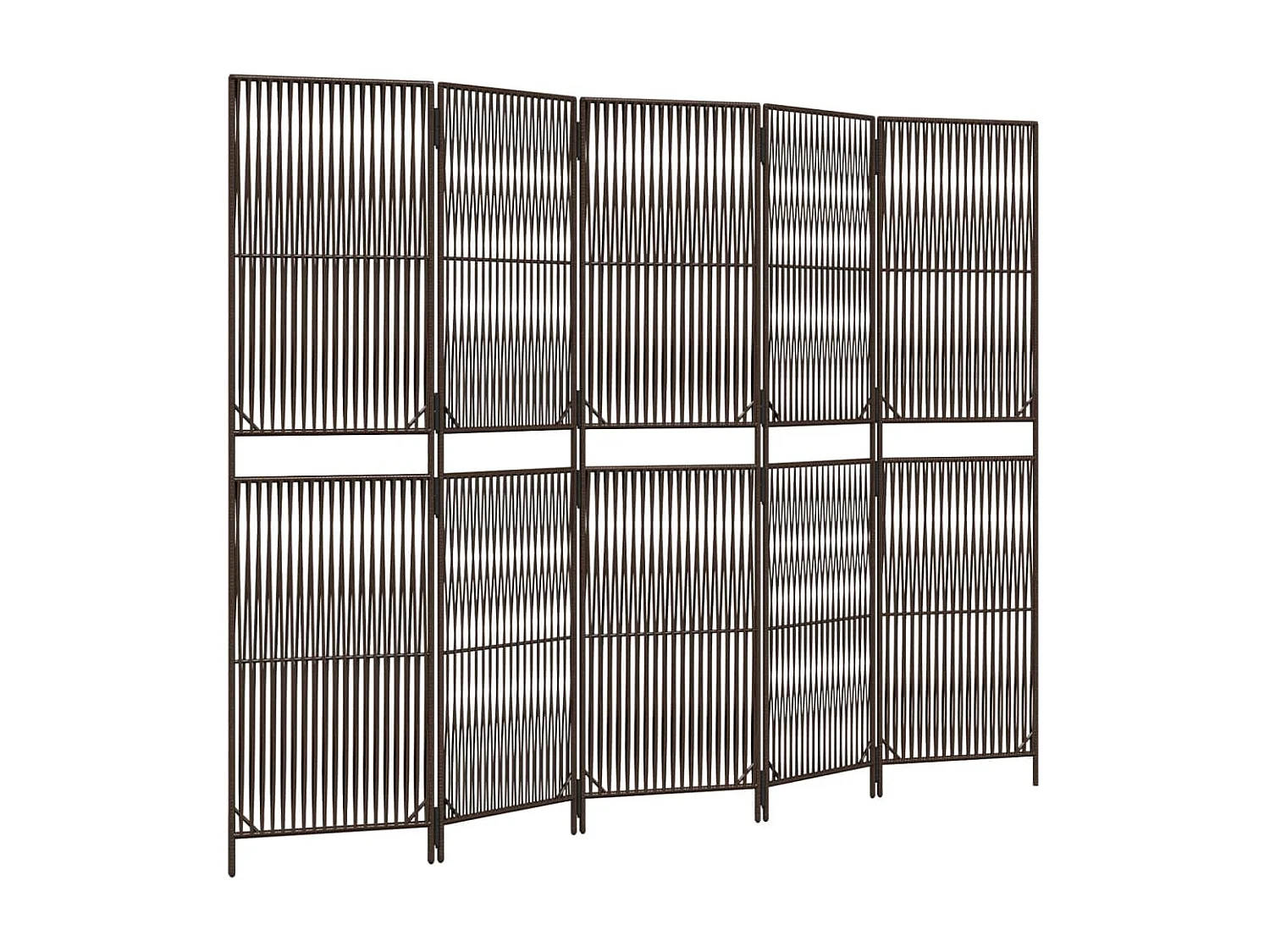 Bruin geweven harsscheidingswand met 5 panelen