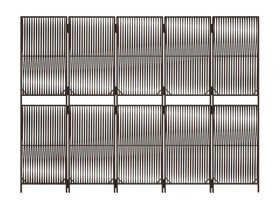 Bruin geweven harsscheidingswand met 5 panelen