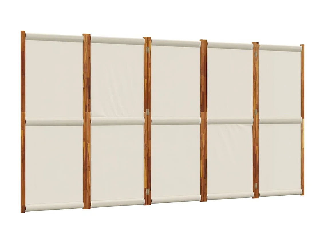 Cloison de séparation 5 panneaux gris clair 350x180 cm