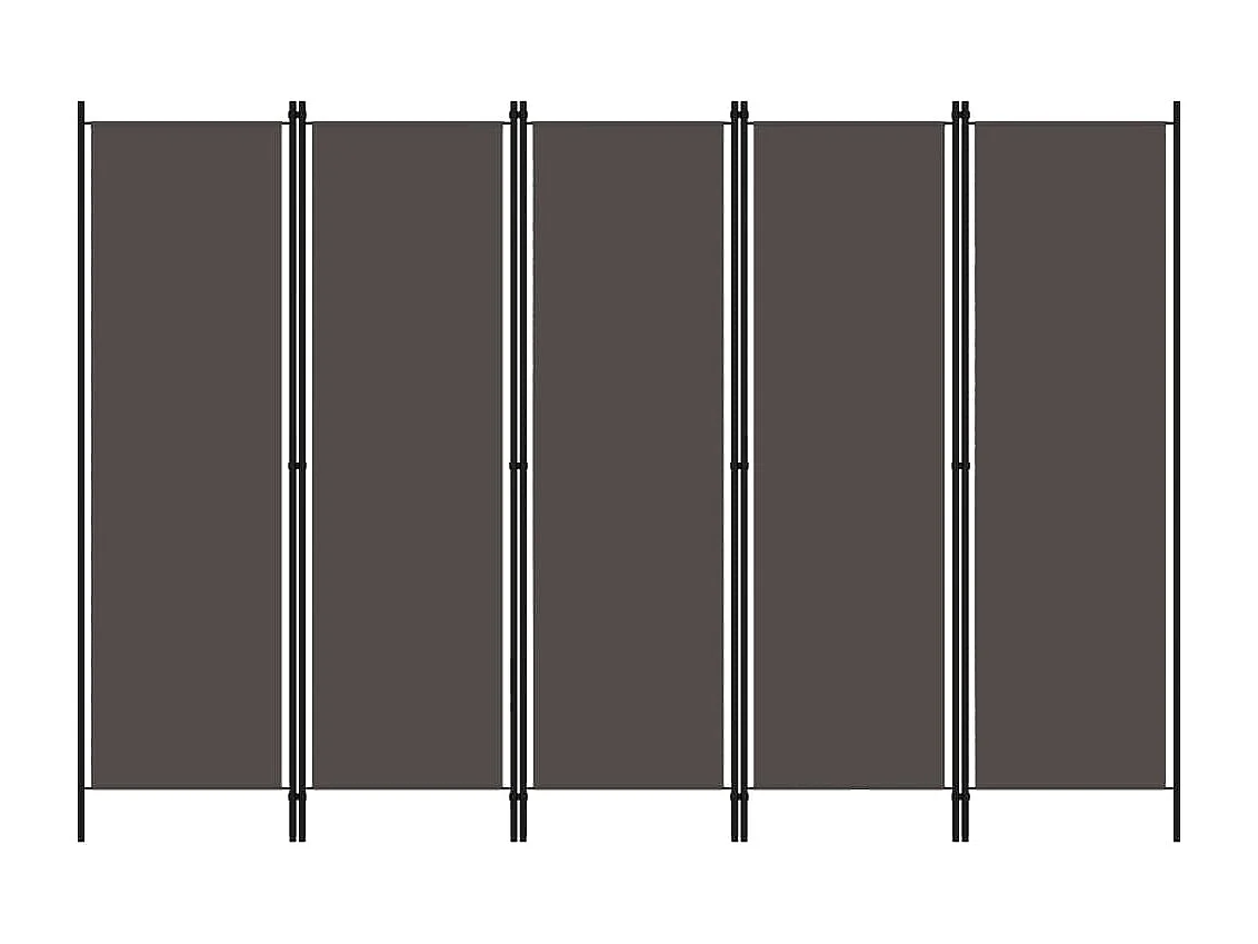 Parete divisoria 5 pannelli Antracite 250x180 cm