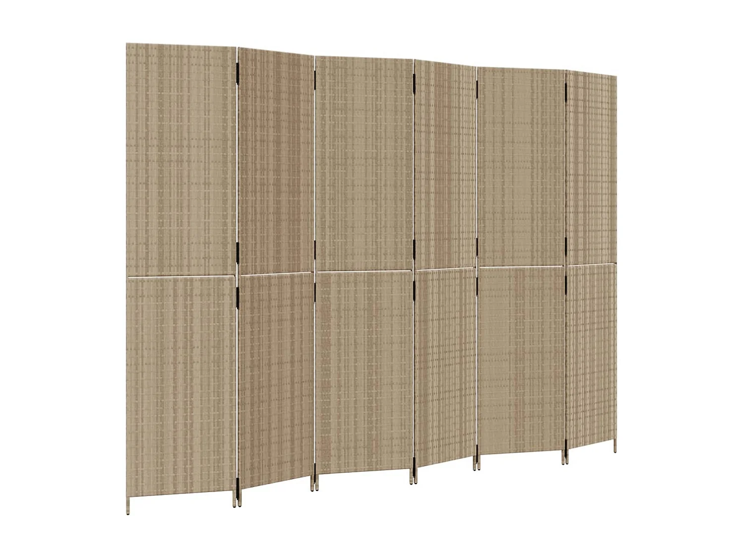 Cloison de séparation 6 panneaux beige résine tressée