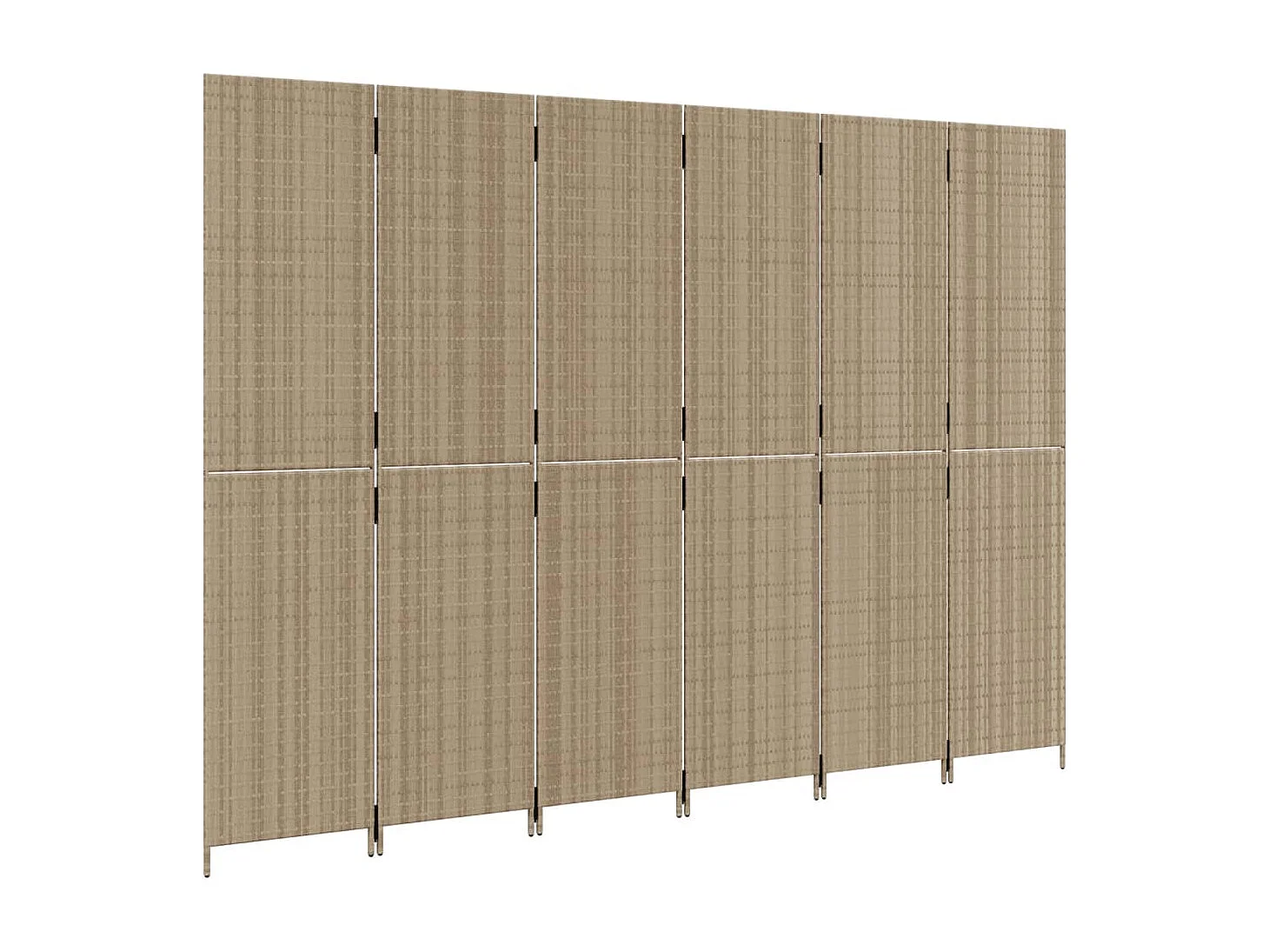 Cloison de séparation 6 panneaux beige résine tressée