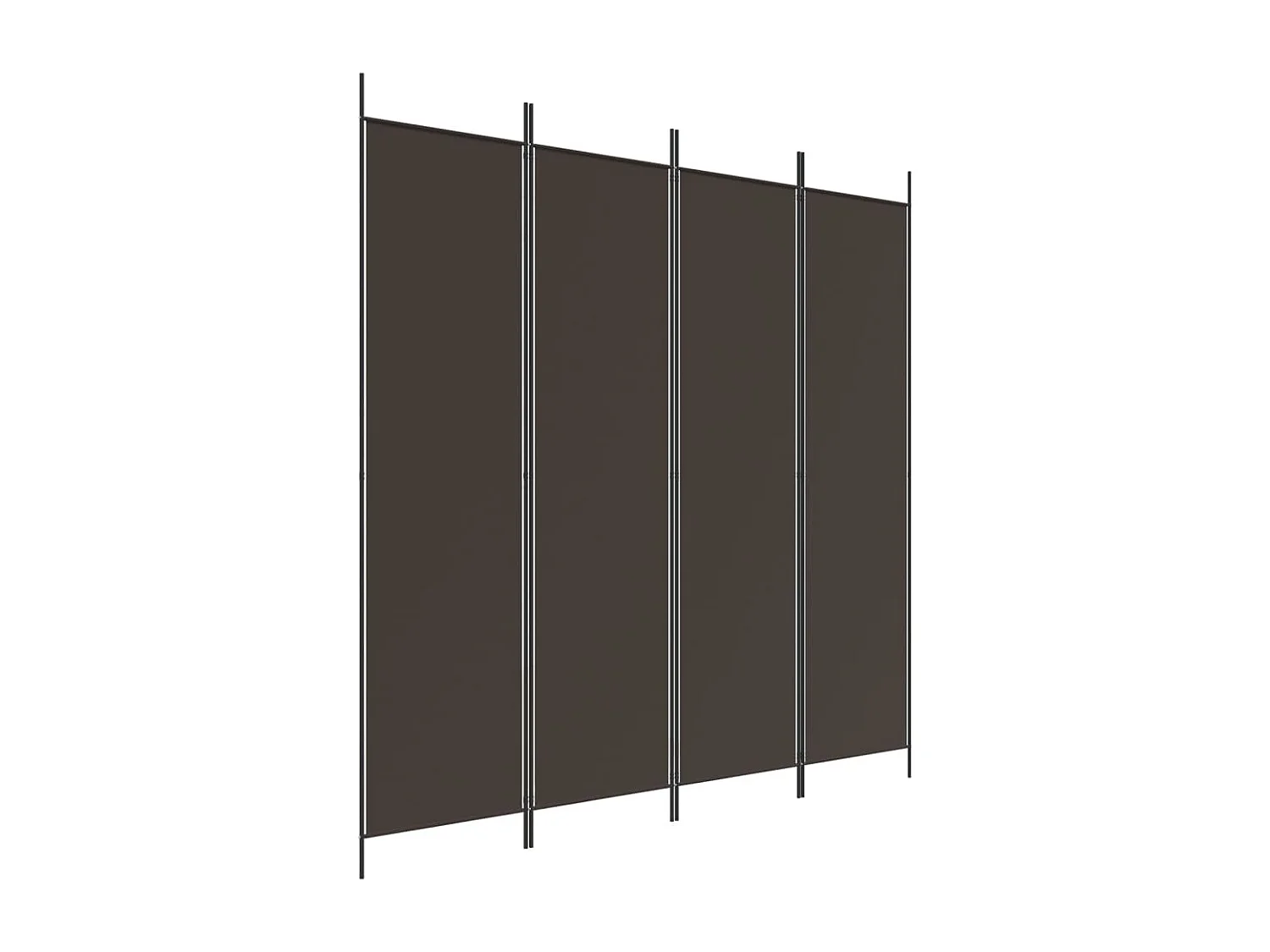 Cloison de séparation 4 panneaux Marron 200x200 cm Tissu