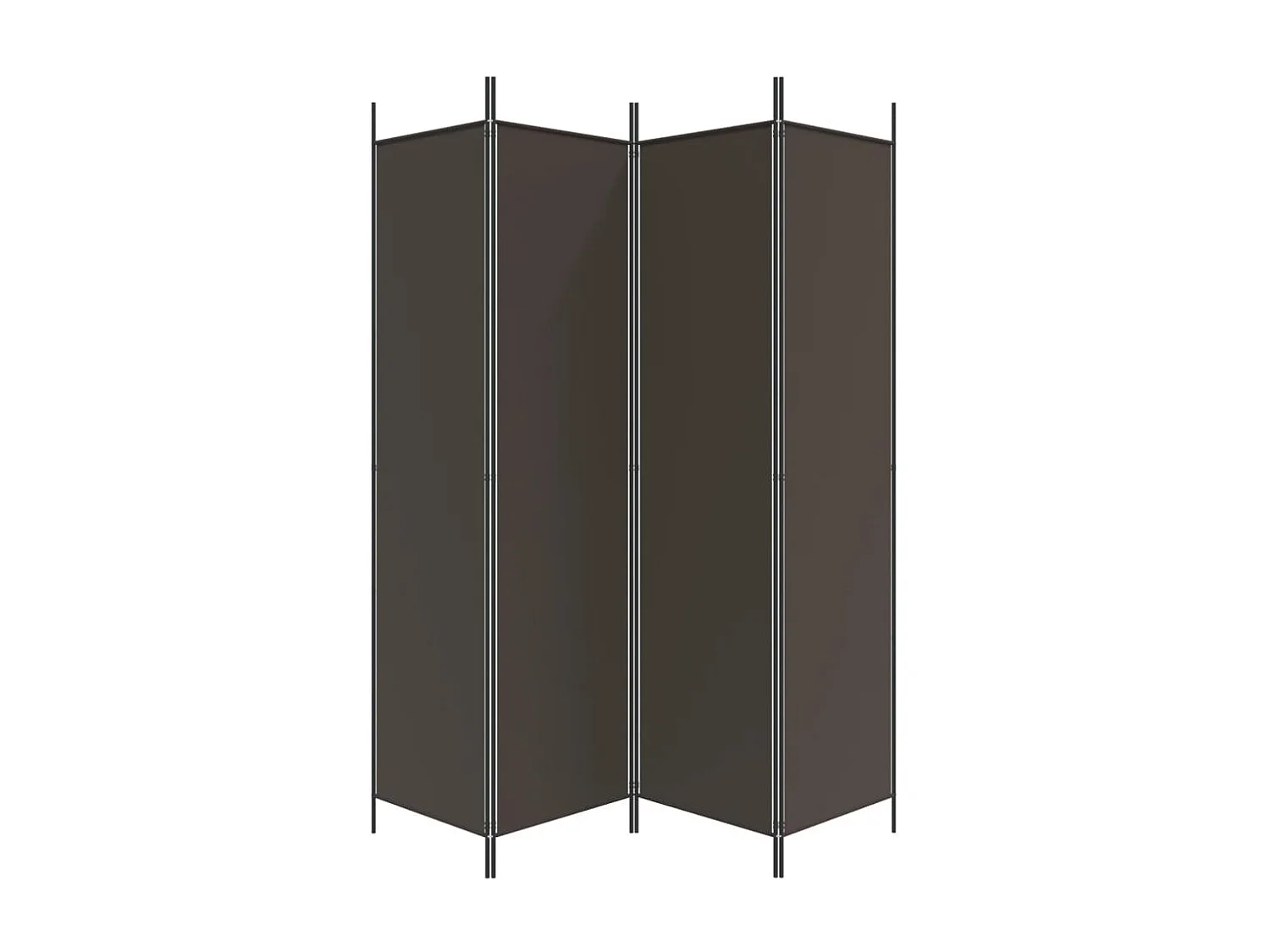 Cloison de séparation 4 panneaux Marron 200x200 cm Tissu