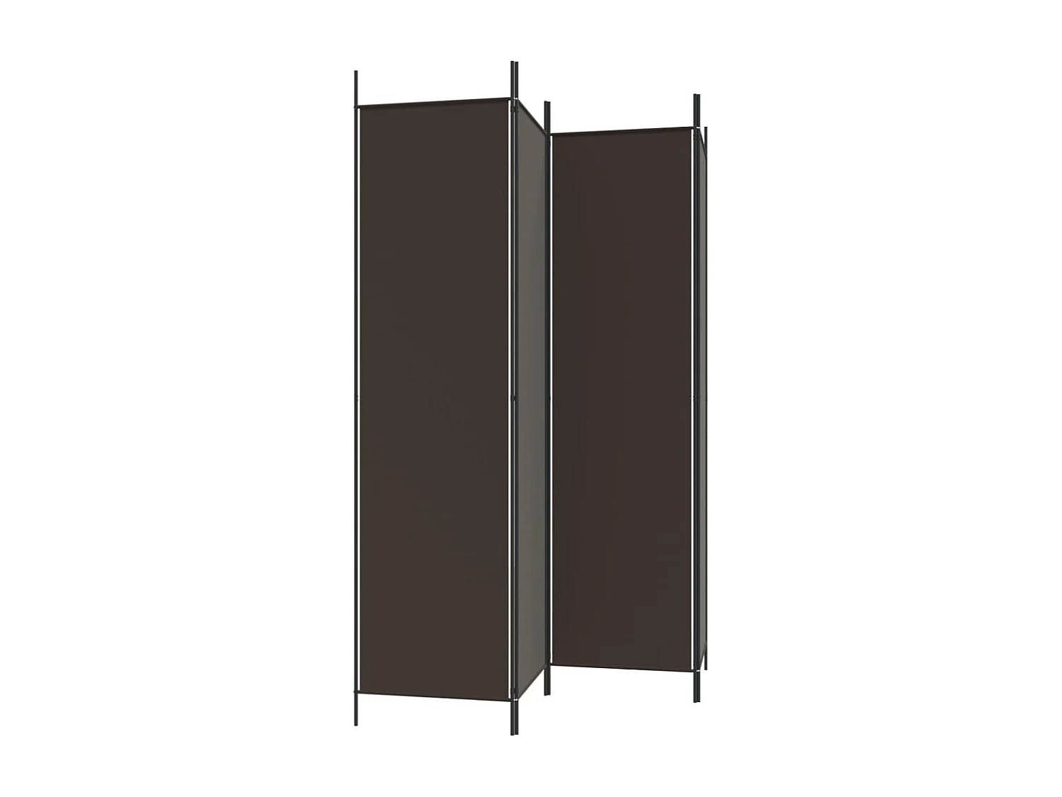 Cloison de séparation 4 panneaux Marron 200x200 cm Tissu