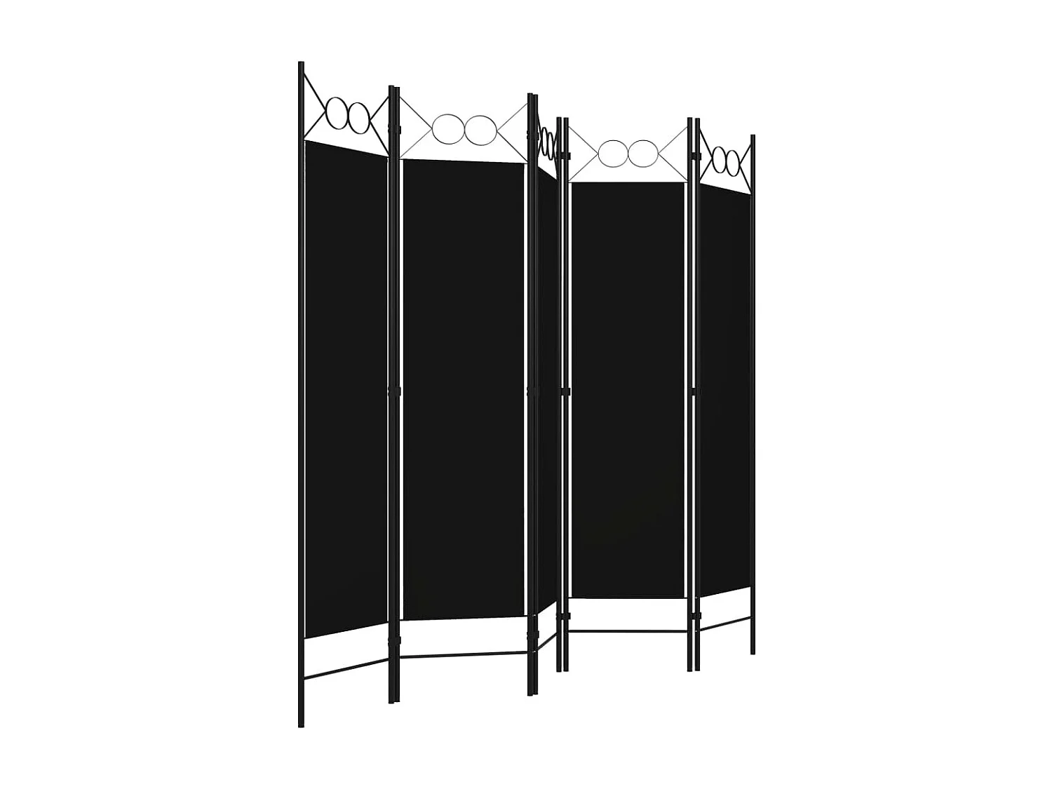 Cloison de séparation 5 panneaux Noir 200x180 cm