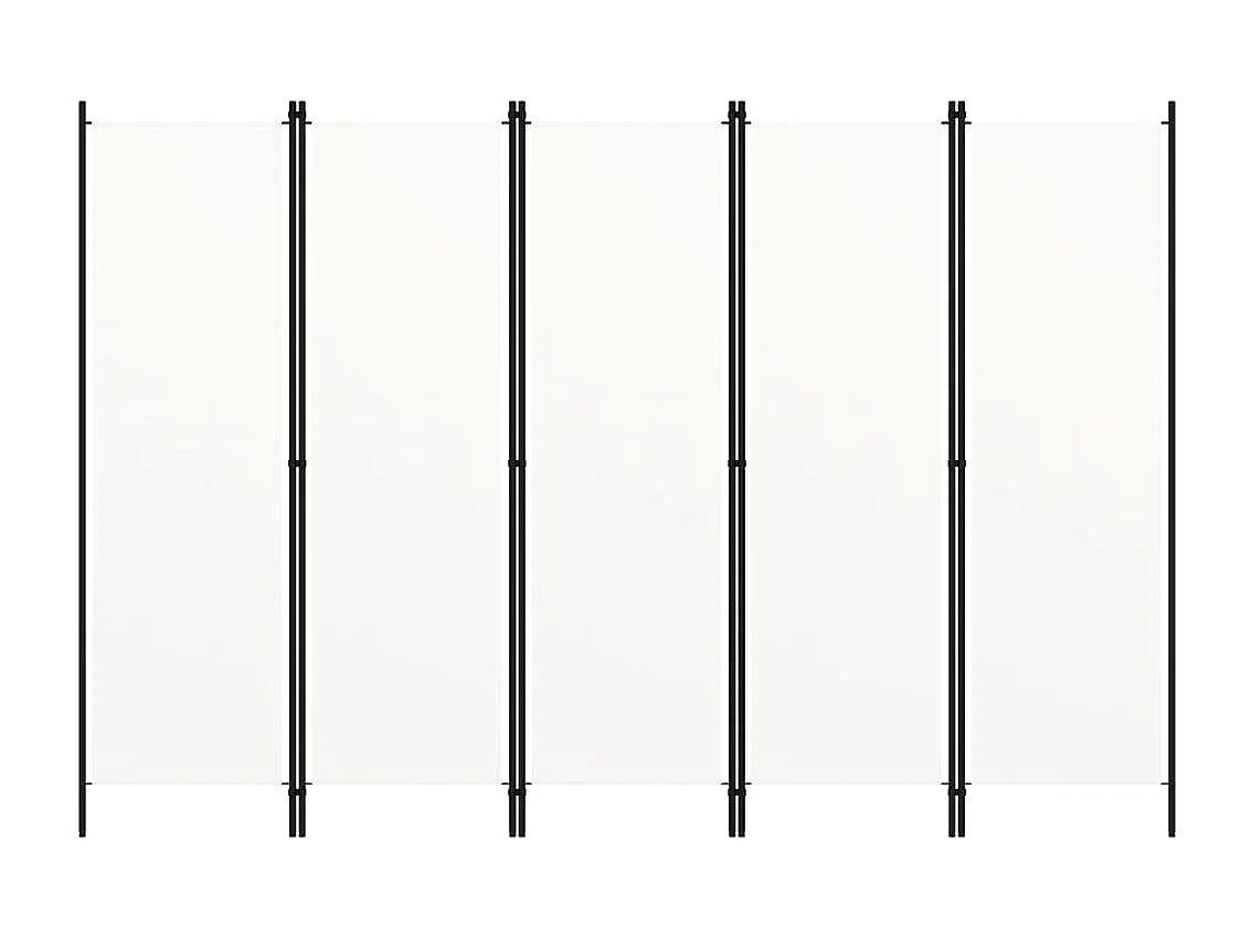Parede divisória 5 painéis Branco 250x180 cm