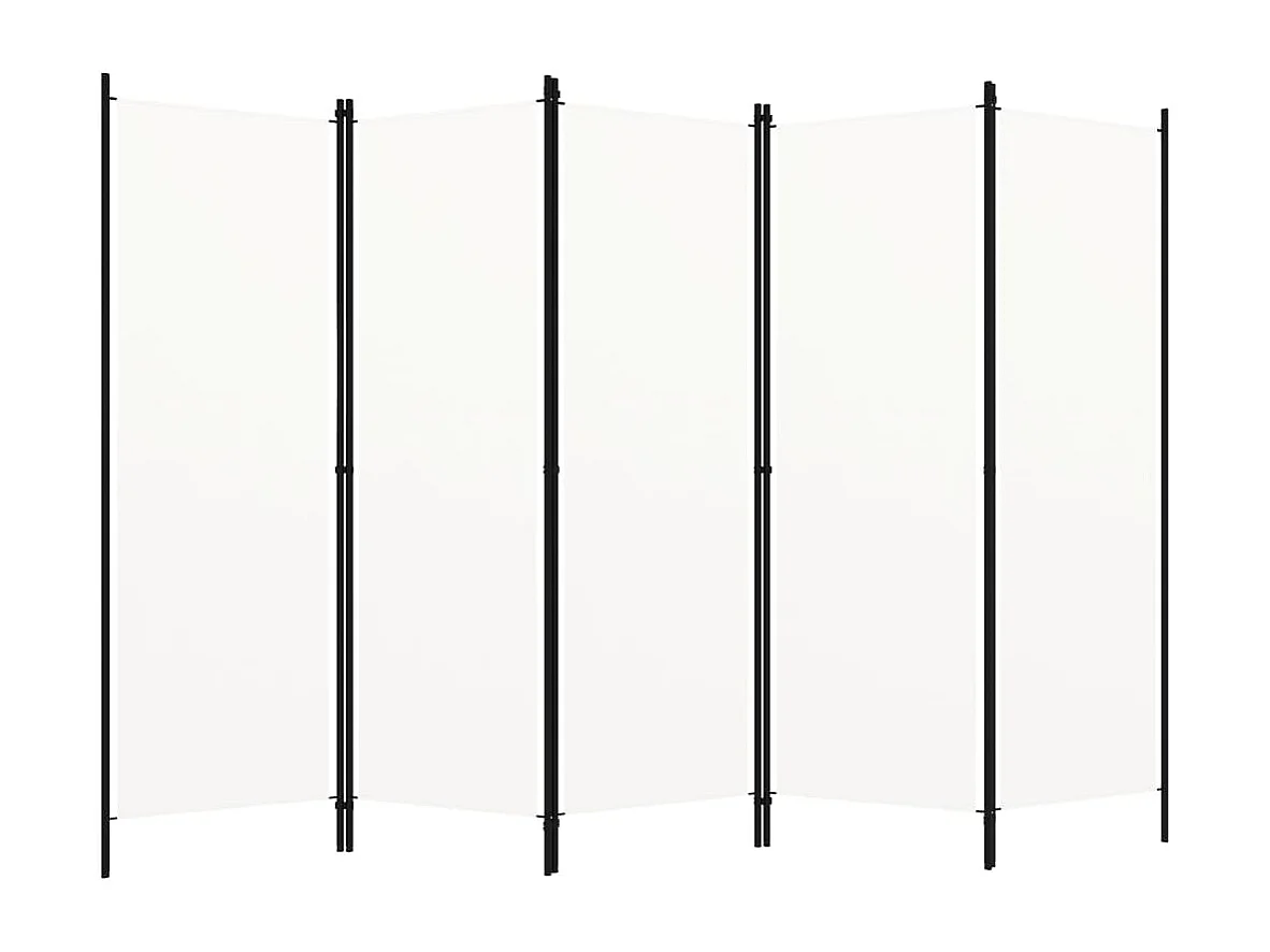 Parete divisoria 5 pannelli Bianco 250x180 cm
