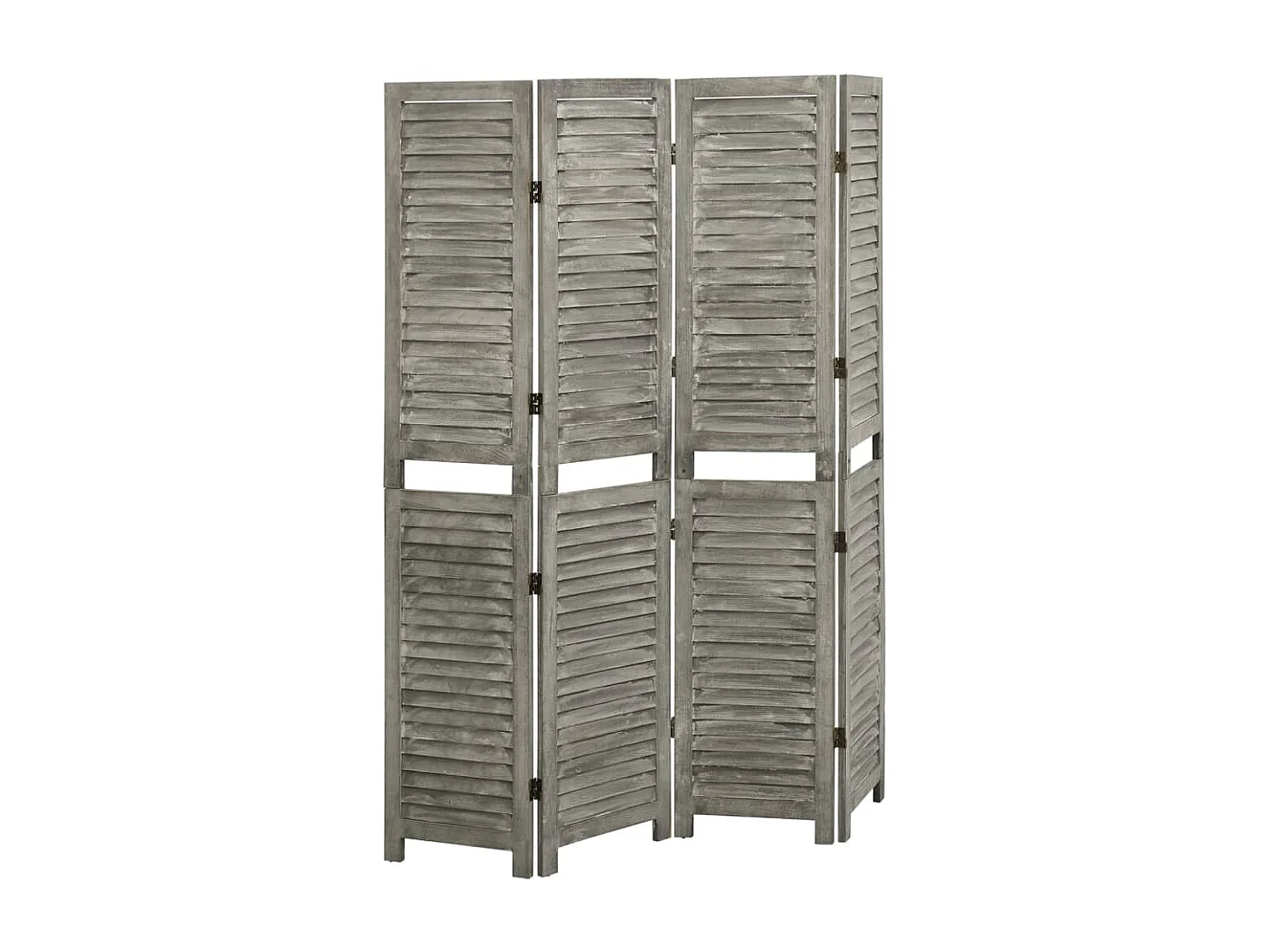 Trennwand 4 Paneele Grau 143x166 cm Massivholz