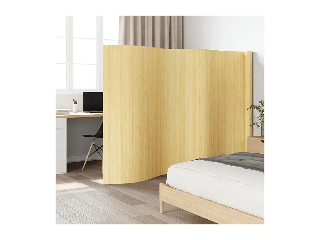 Lichte natuurlijke scheidingswand 165x600 cm bamboe