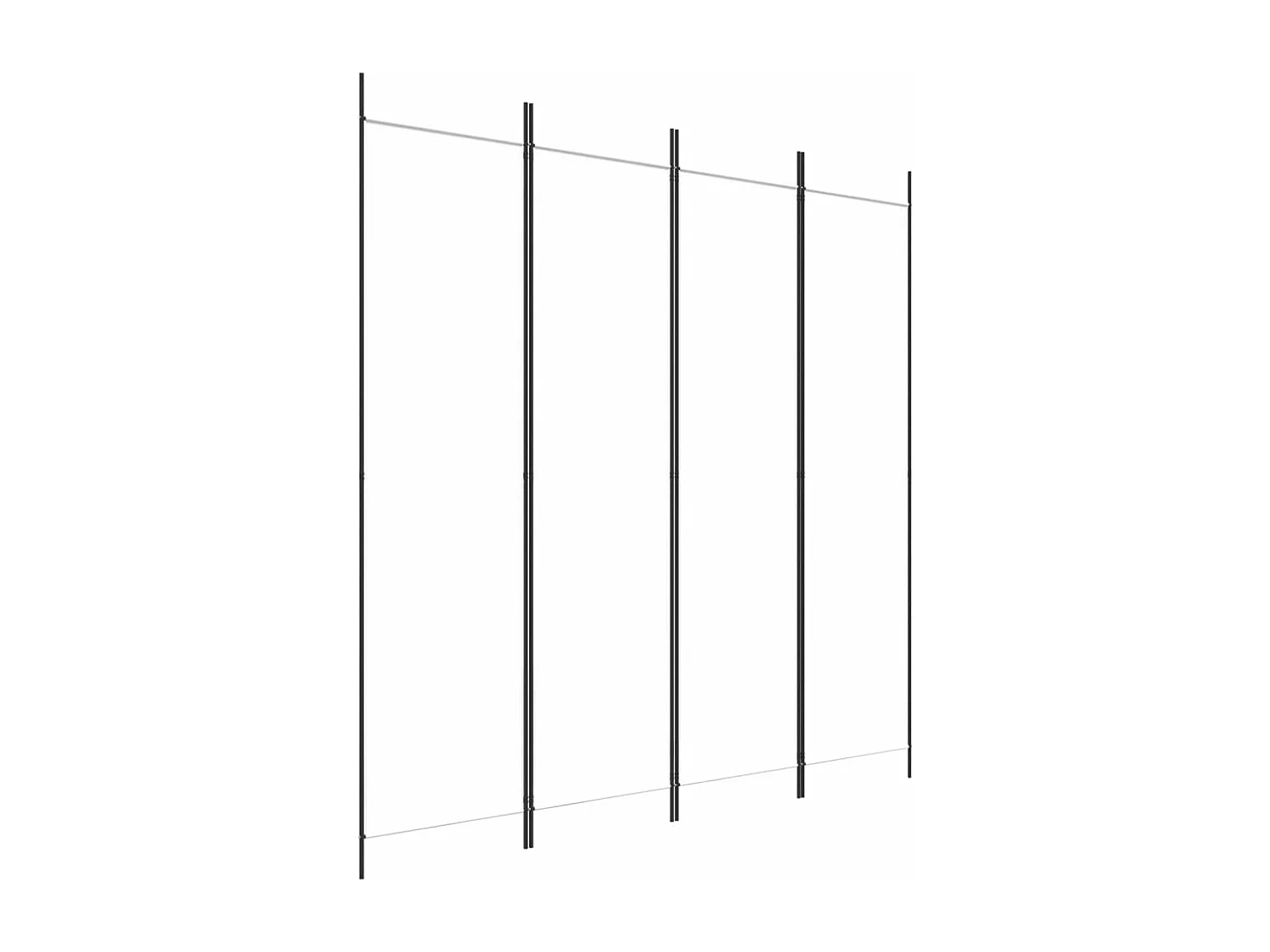 Parede divisória 4 painéis Branco 200x200 cm Tecido