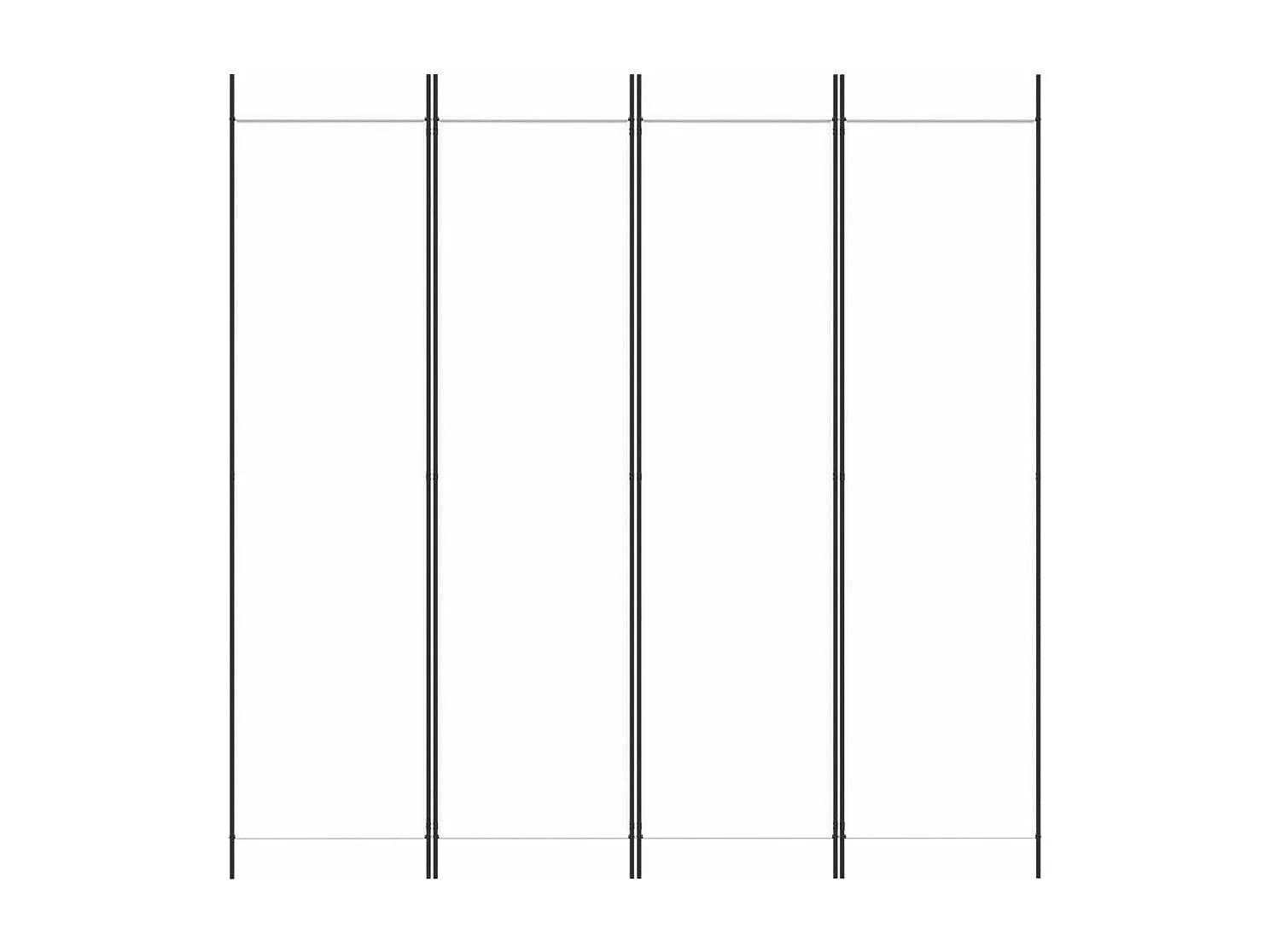 Parede divisória 4 painéis Branco 200x200 cm Tecido