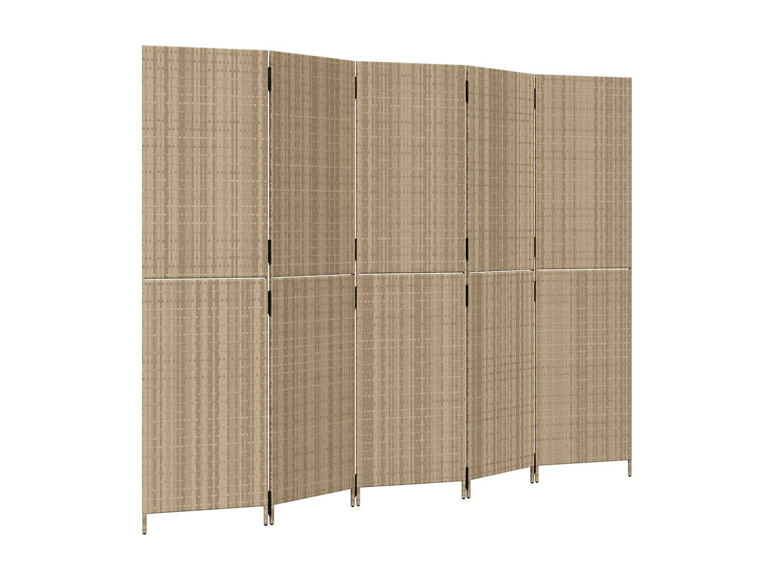 Beige geweven harsscheidingswand met 5 panelen