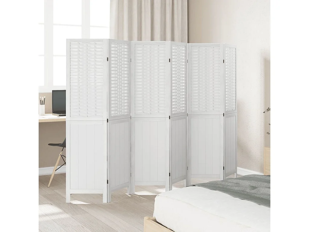 Tabique 6 paneles madera maciza de paulonia blanca