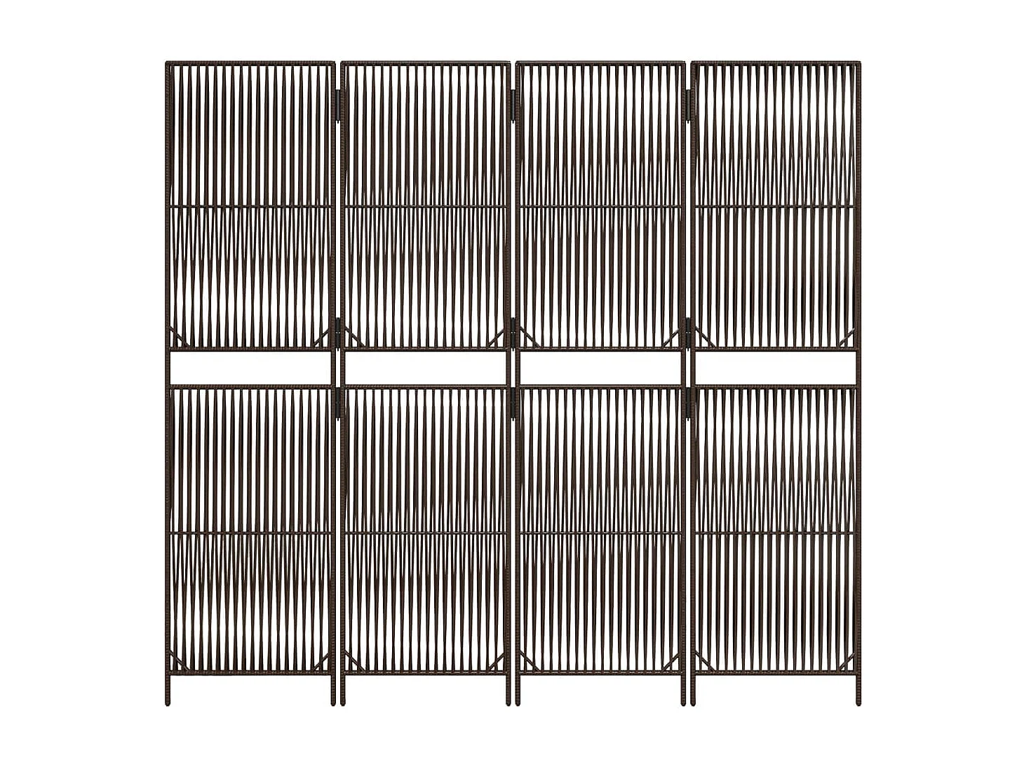 Cloison de séparation 4 panneaux marron résine tressée