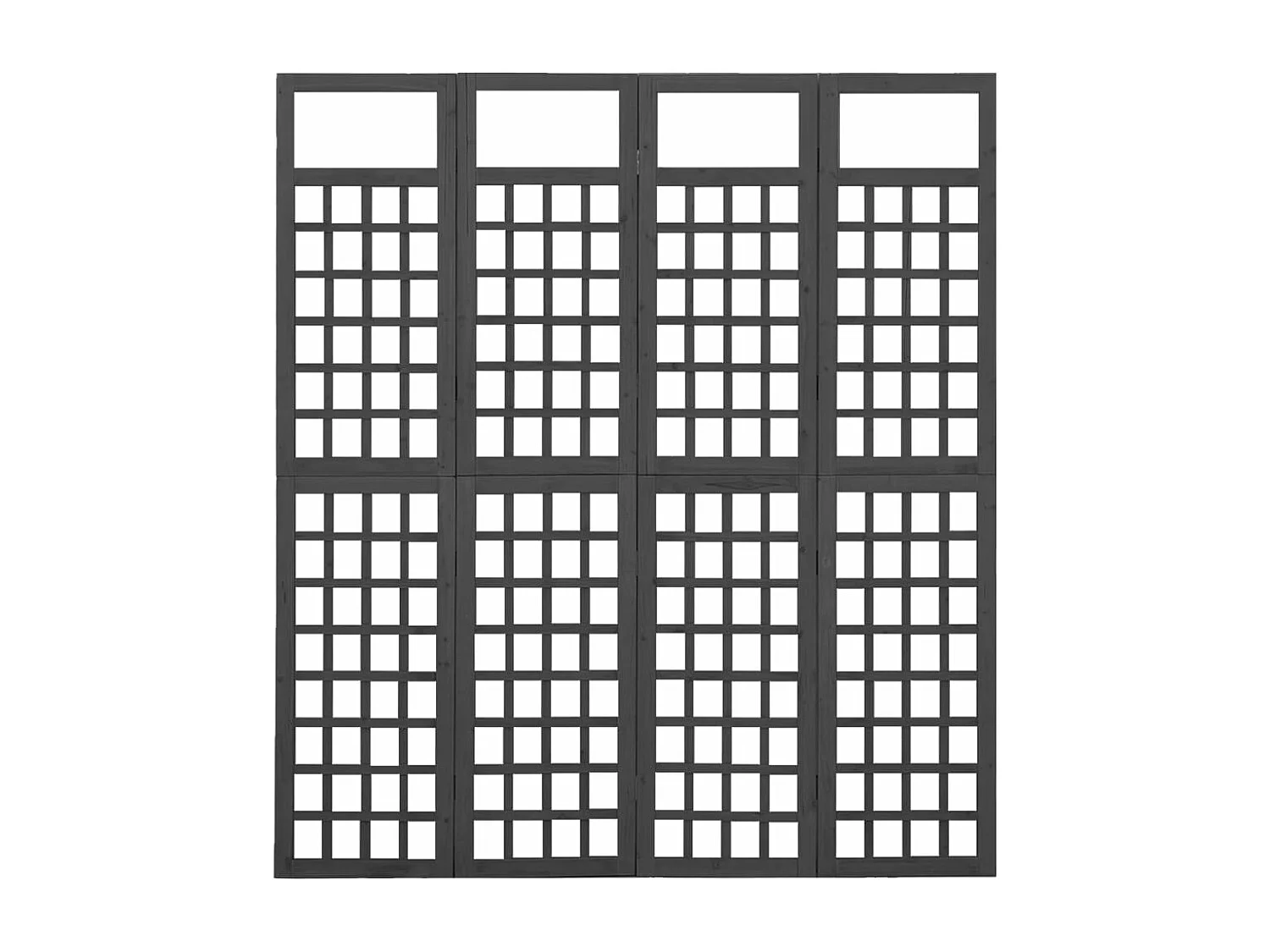 Cloison de séparation à 4 panneaux/treillis bois sapin massif