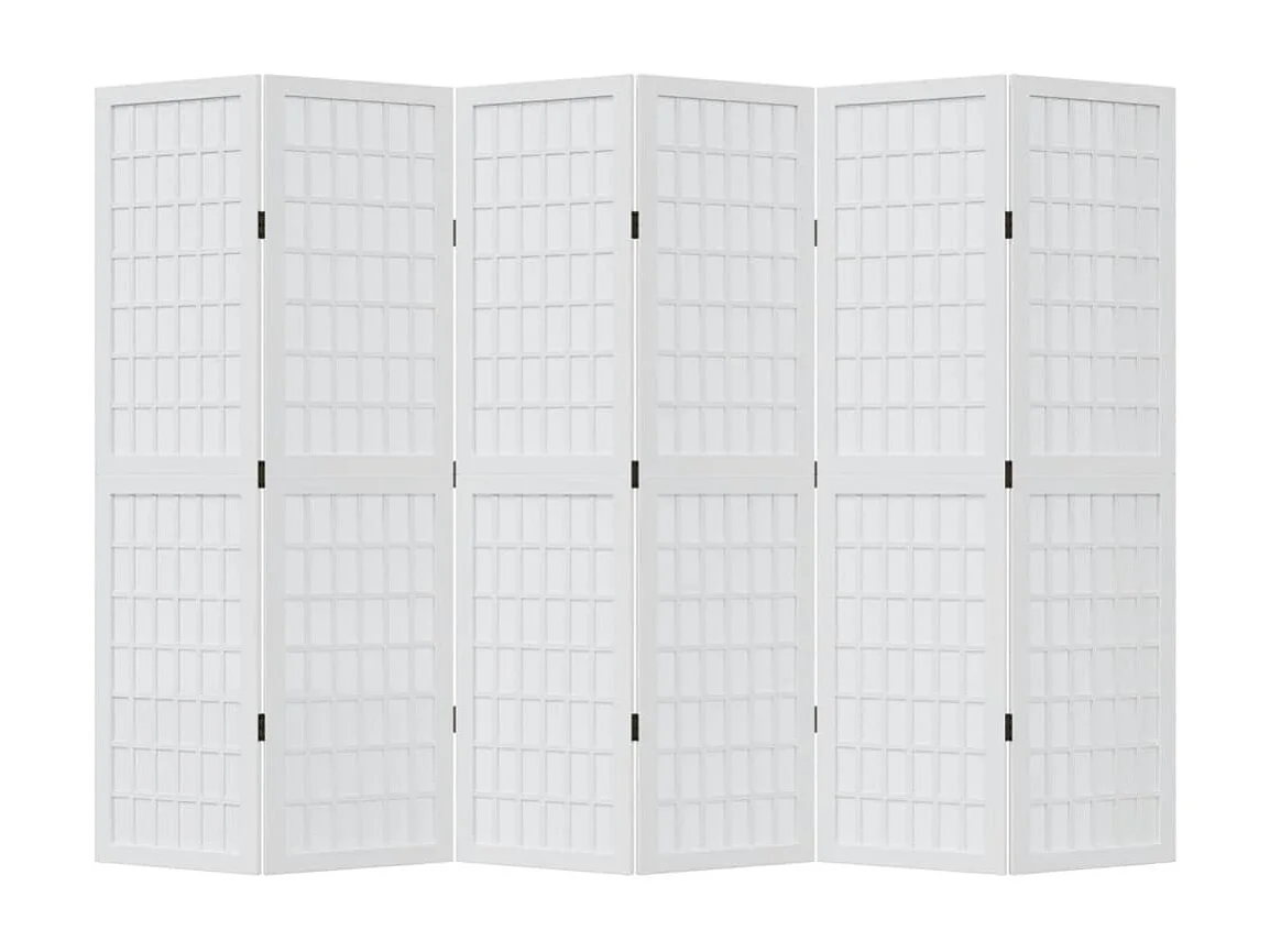 Trennwand 6 Paneele aus weißem massivem Paulownia-Holz
