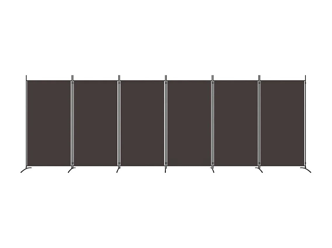 Tabique 6 paneles Marrón 520x180 cm Tela