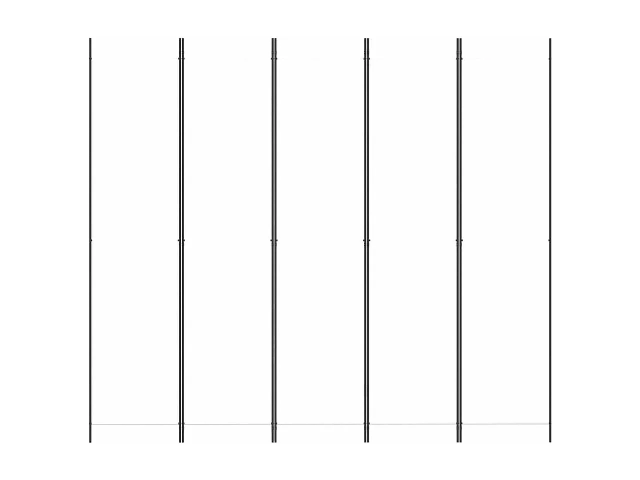 Parete divisoria 5 pannelli Tessuto Bianco 250x220 cm