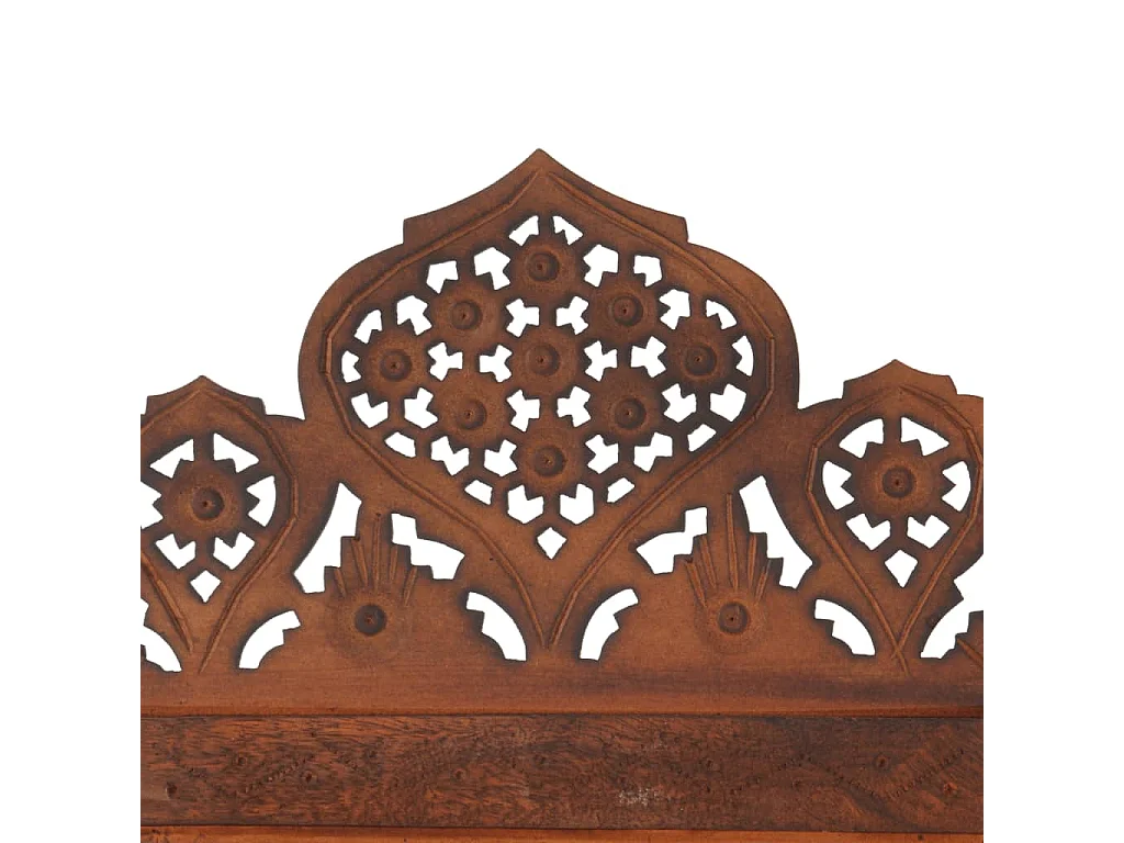 Parede divisória 4 painéis Castanho 160x165cm Madeira de mangueira