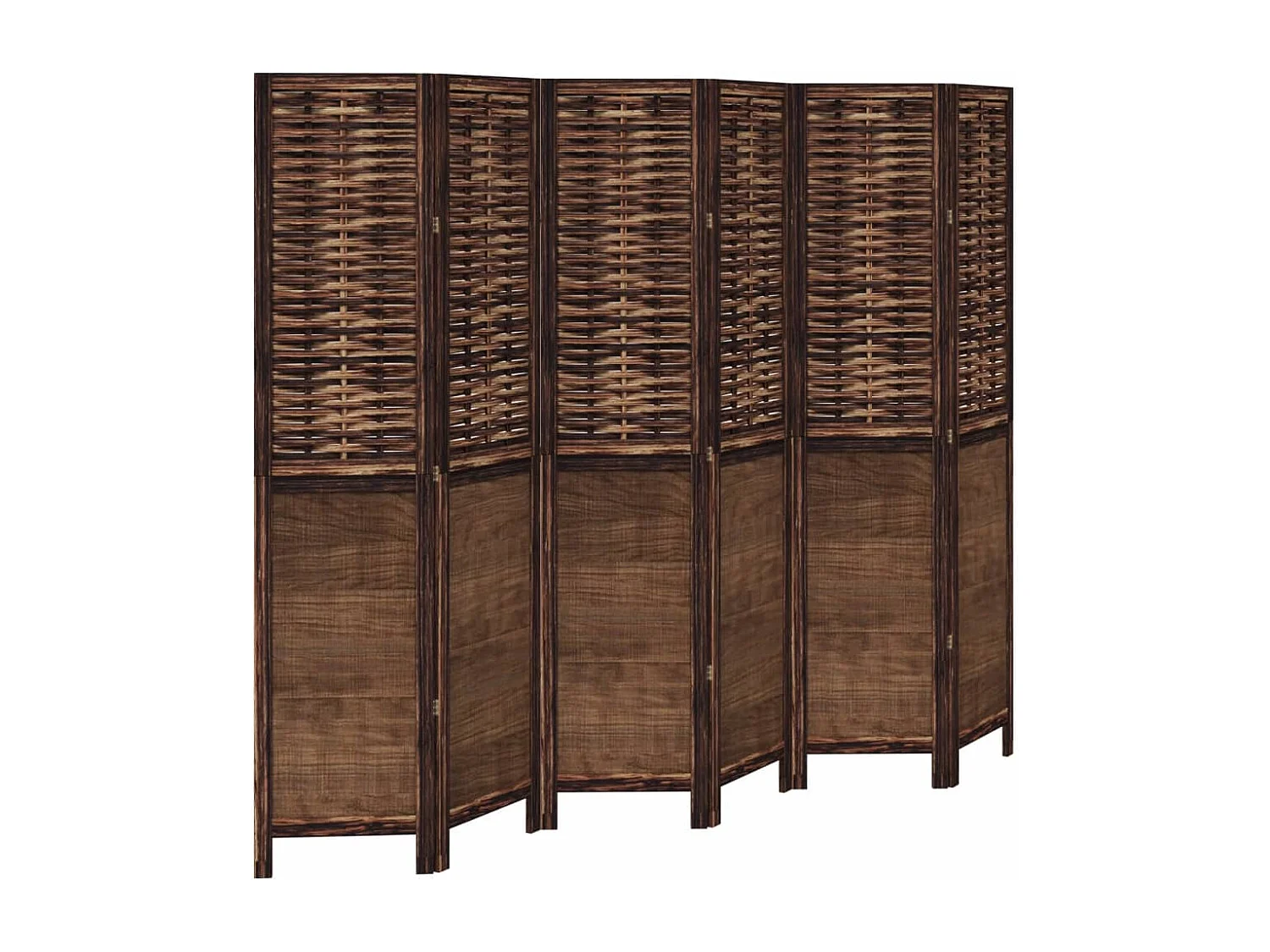 Parede divisória 6 painéis marrom escuro paulownia sólida