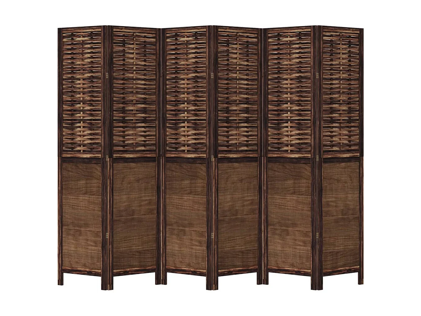 Parede divisória 6 painéis marrom escuro paulownia sólida