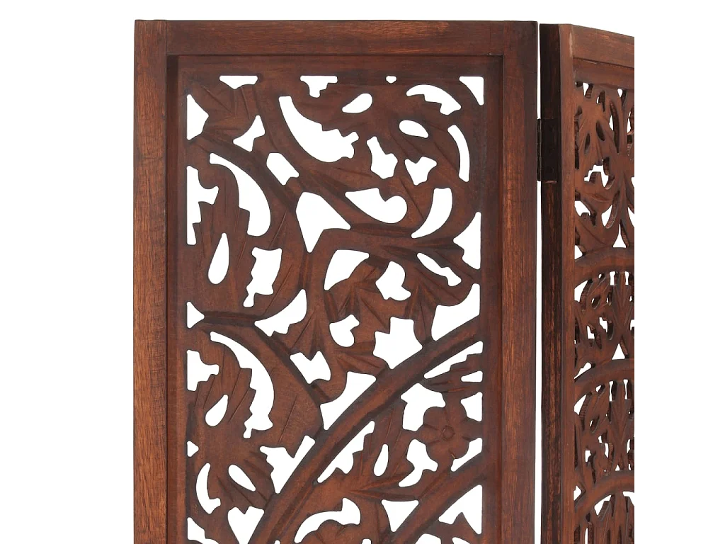 Parete divisoria 3 pannelli Marrone 120x165 cm Legno di mango