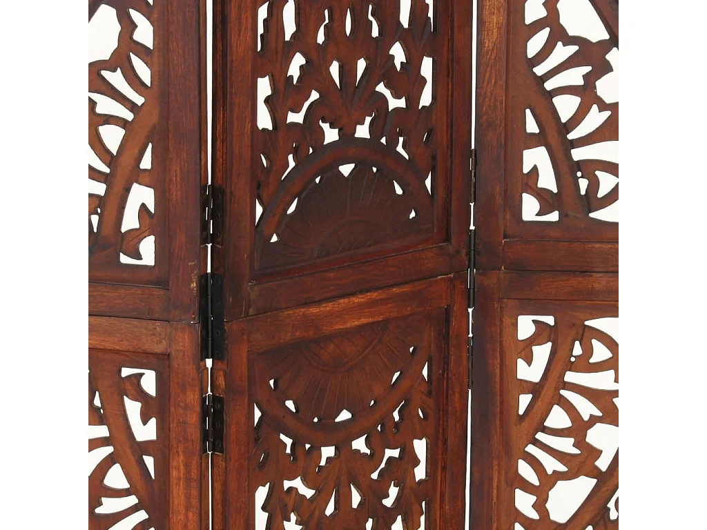 Parete divisoria 3 pannelli Marrone 120x165 cm Legno di mango