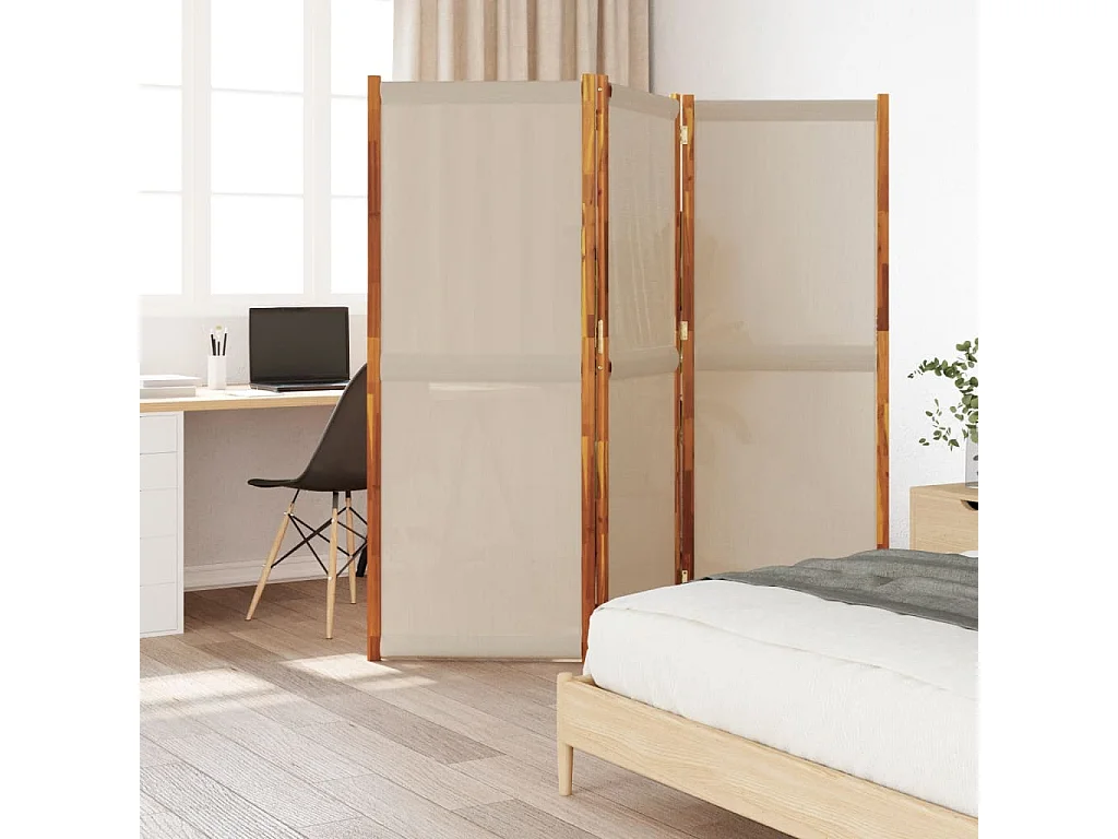 Parete divisoria 3 pannelli tortora 210x180 cm