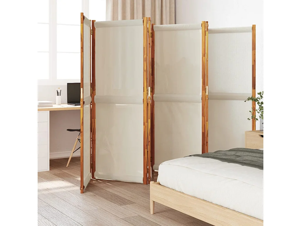 Parete divisoria grigio chiaro a 6 pannelli 420x180 cm