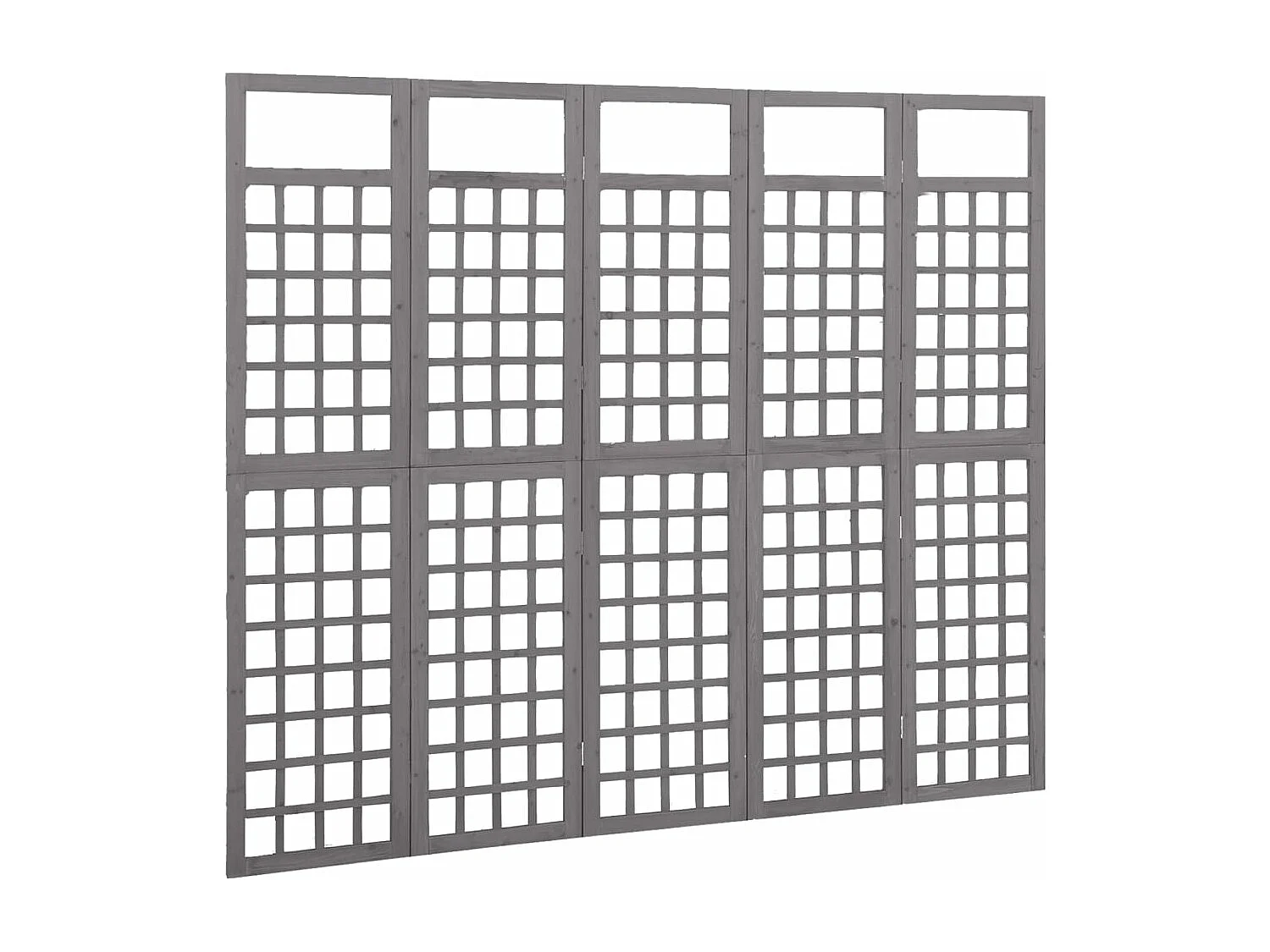 Parete divisoria a 5 pannelli Legno di Pino Grigio 201,5x180 cm