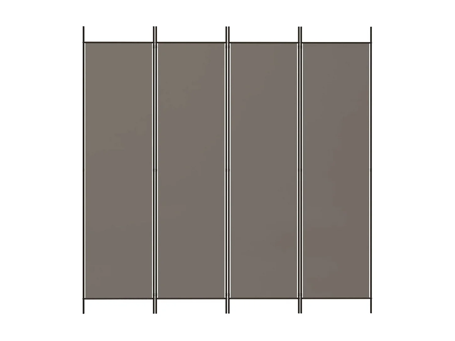 Cloison de séparation 4 panneaux Anthracite 200x200 cm Tissu