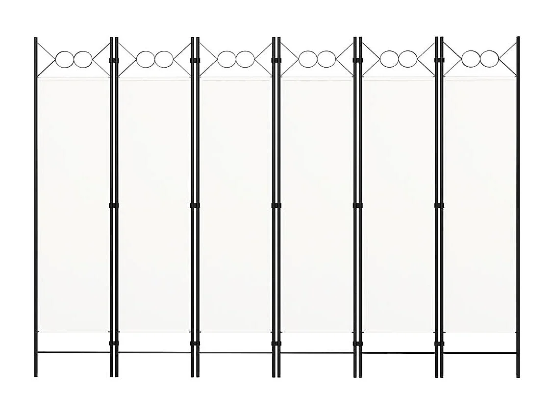 Cloison de séparation 6 panneaux Blanc 240x180 cm