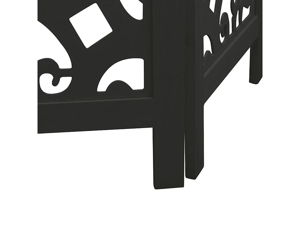 Tabique negro de 5 paneles de madera maciza de paulownia