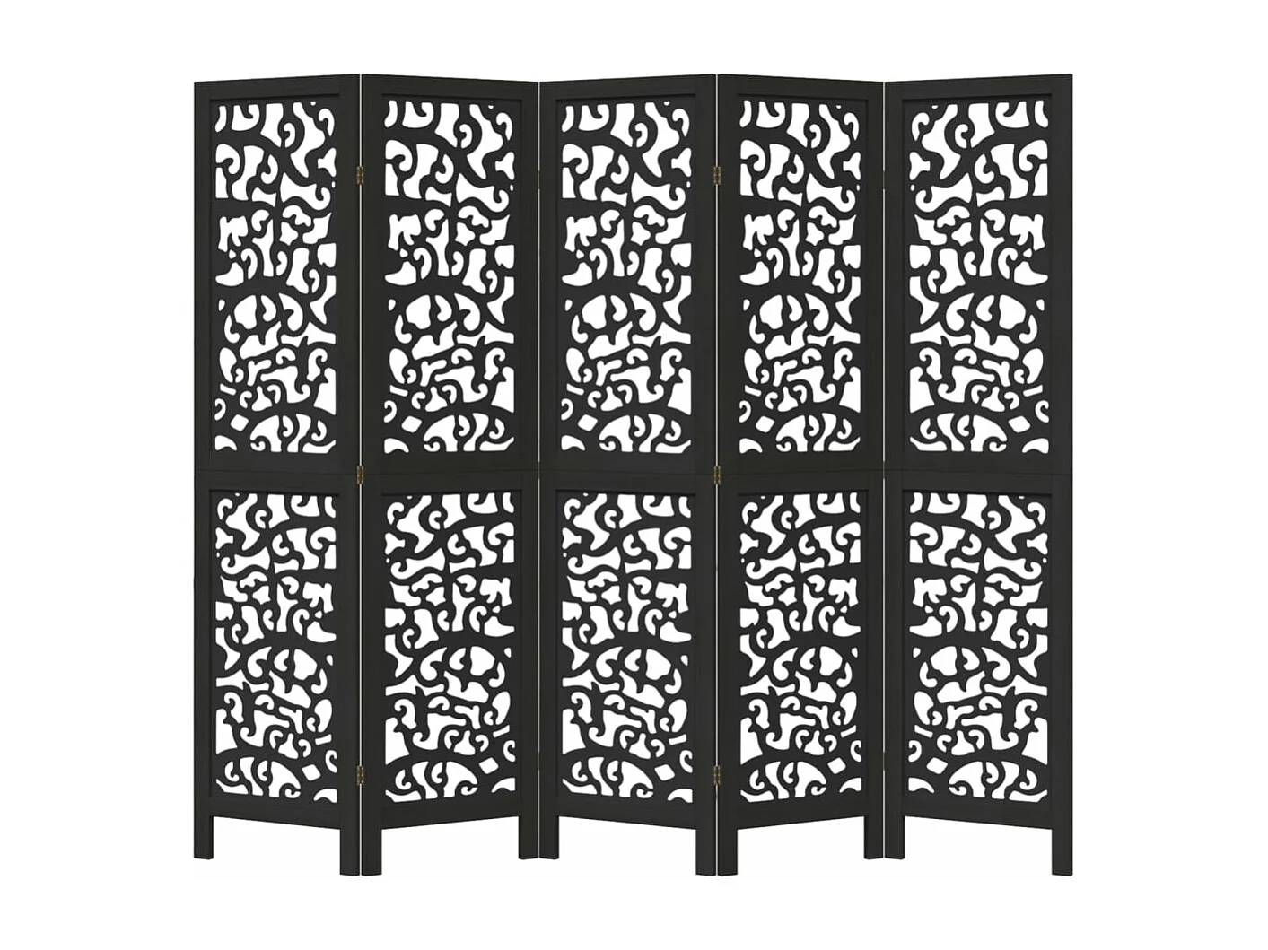 Tabique negro de 5 paneles de madera maciza de paulownia