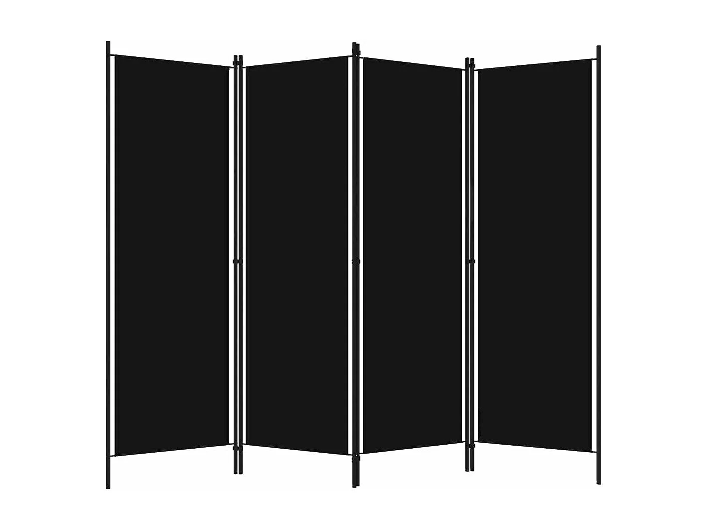 Cloison de séparation 4 panneaux Noir 200x180 cm