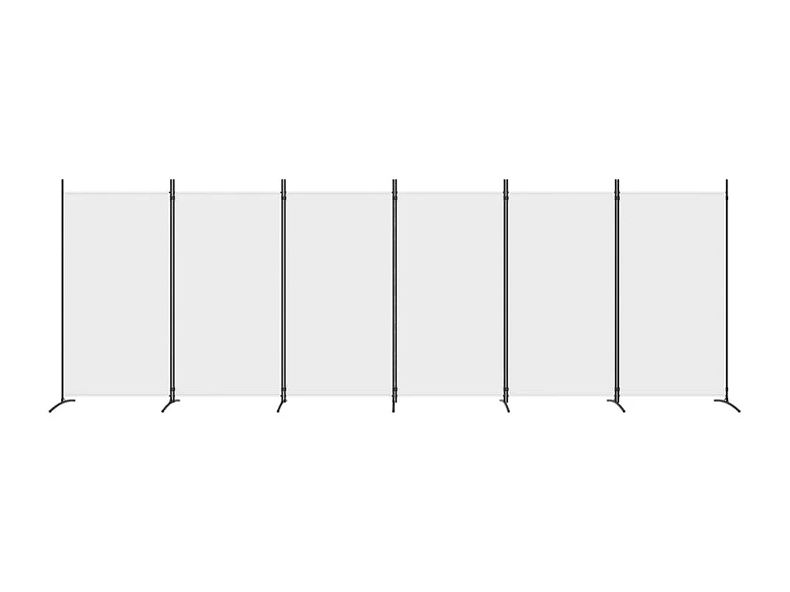 Cloison de séparation 6 panneaux Blanc 520x180 cm Tissu
