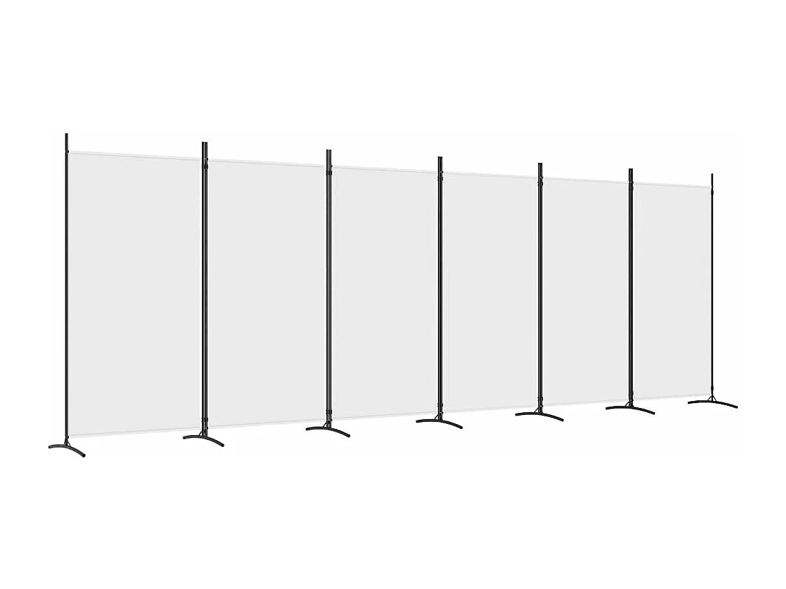 Scheidingswand 6 panelen Wit 520x180 cm Stof