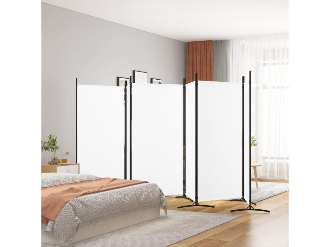 Parede divisória 6 painéis Branco 520x180 cm Tecido